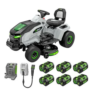 EGO 42 Inch TR4204 Lawn Tractor with 6Ah Battery 6pk, Turbo Charger & Adapter Kit