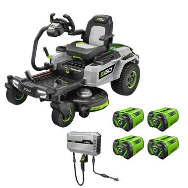EGO POWER+ 42 ZT4205S Zero Turn Radius Lawn Mower Kit with e-STEER Technology with 4 x 12Ah Batteries & Charger