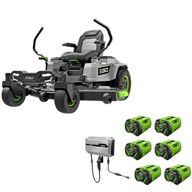 EGO POWER+ ZT5207L 52 Inch Z6 Zero Turn Riding Lawn Mower Kit with 6 x 12Ah Batteries & Charger