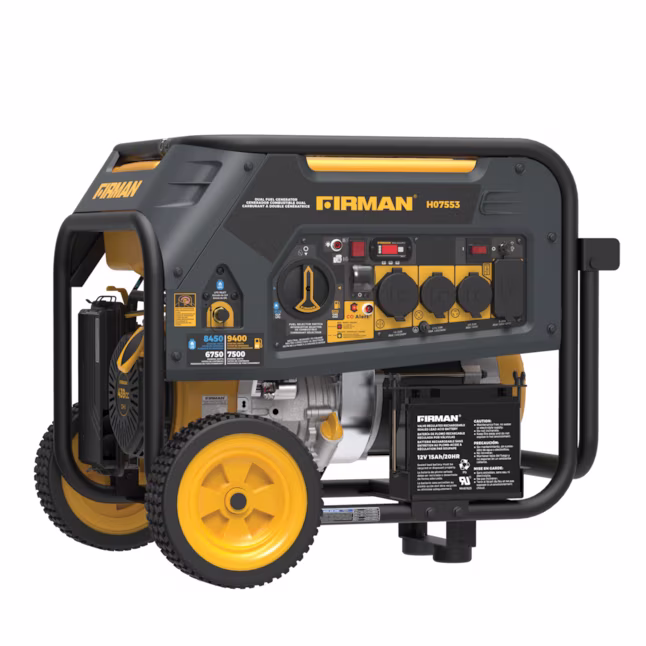 Firman H07553 Electric Start 120/240V with Power Cord and Cover 9400 / 7500 Watt Gasoline/Liquid