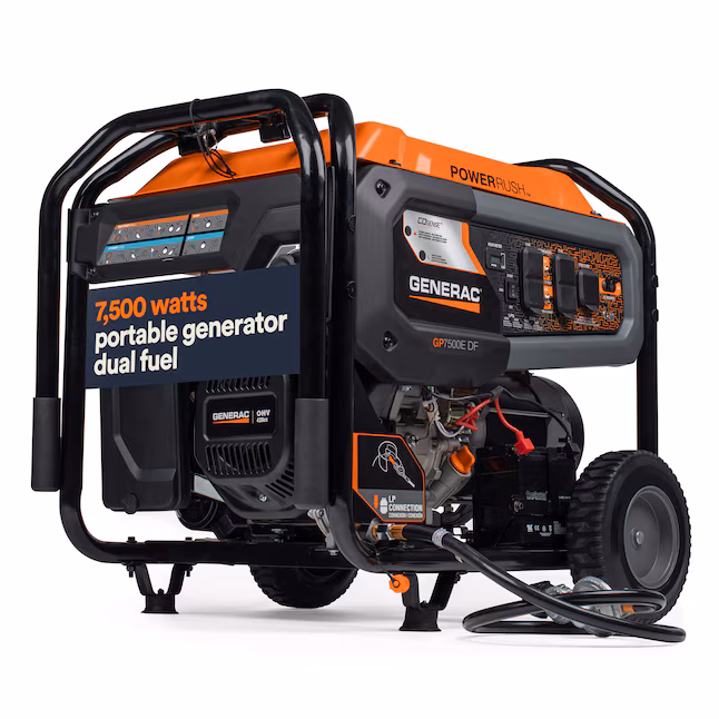 Generac 9400 / 7500 -Watt Gasoline/Liquid propane Dual fuel Portable Generator