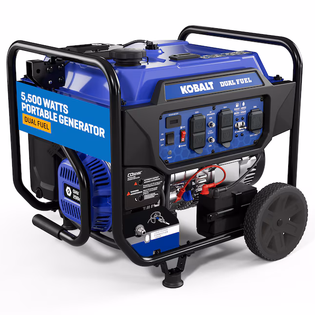 Kobalt 6830 / 5500 -Watt Gasoline/Liquid propane Dual fuel Portable Generator
