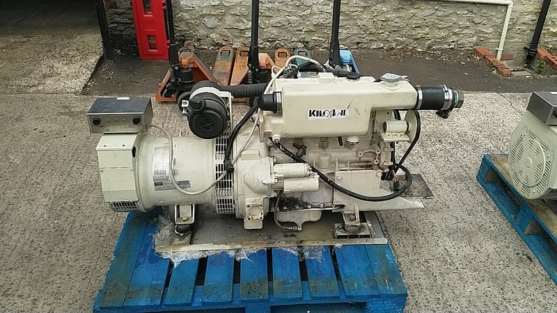 Used Mitsubishi Kilo-Pak 20kW Single Phase Marine Generator Set 1 Used Mitsubishi Kilo-Pak 20KW Single Phase Marine Generator Set