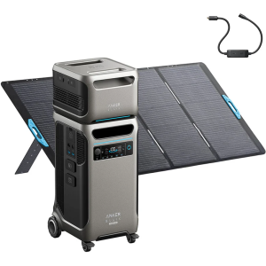 Anker SOLIX F3800 Plus (7,680Wh/6,000W) 240V Extended Backup Power Kit w/ 400W Solar Panel