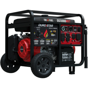 DuroStar DS13000MXT 13,000W/10,500W 500cc Electric Start Tri Fuel Portable Generator w/ CO Alert