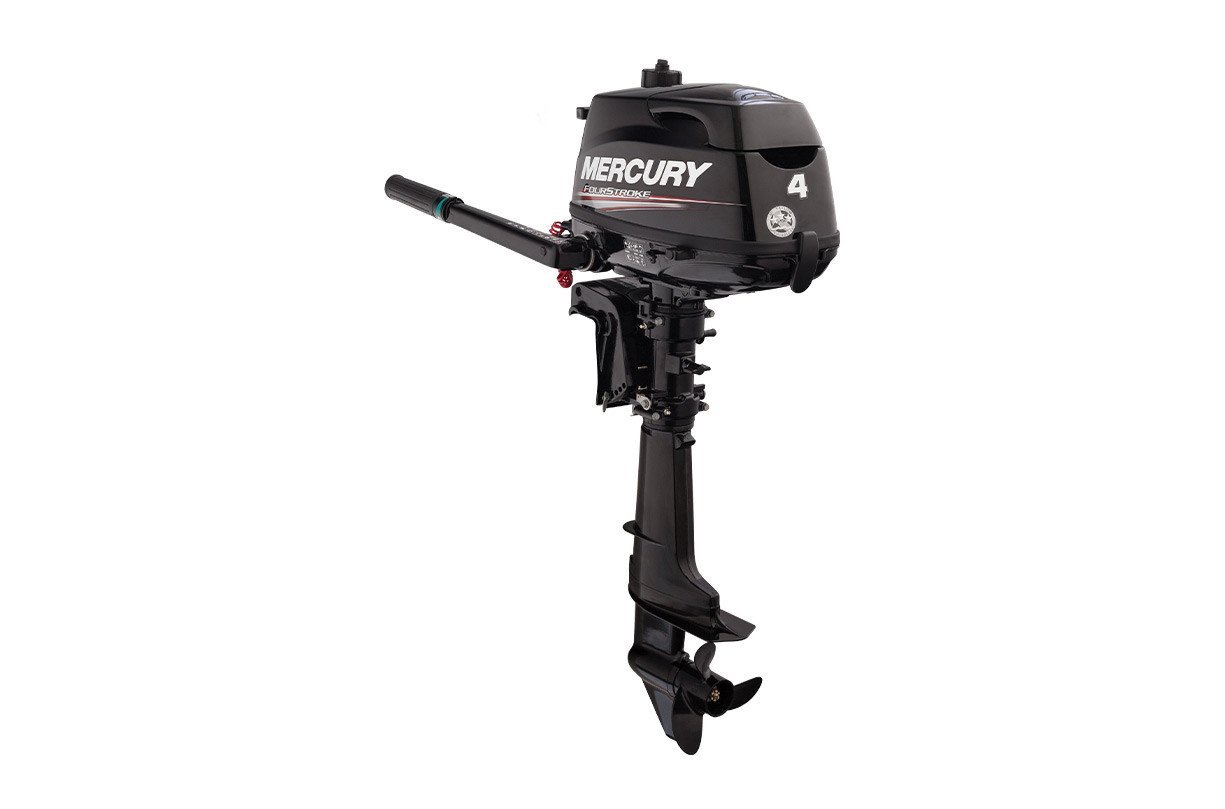 Mercury 4MH 4HP 4-Stroke Portable Outboard Motor 3 Mercury 4HP 4MH 4-Stroke Outboard - 15" Shaft, Tiller Handle, Manual Start