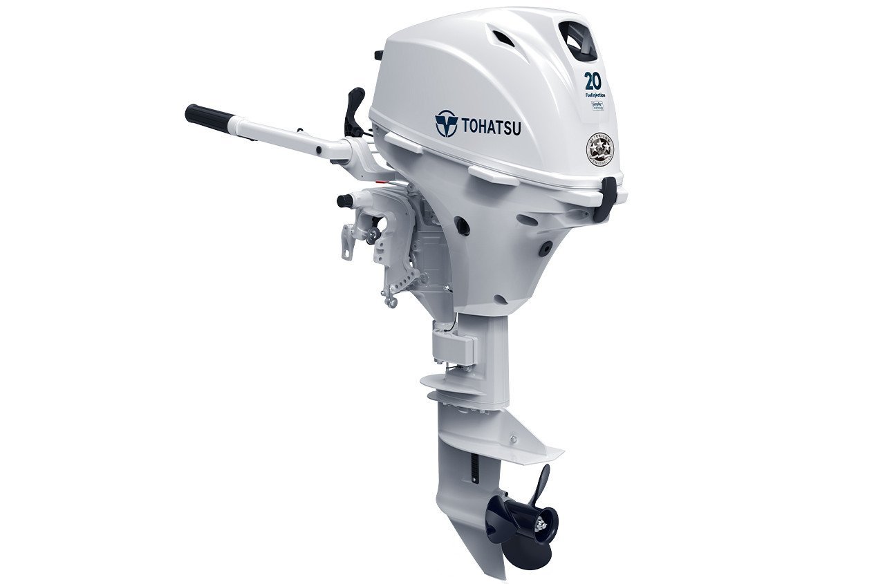 Tohatsu MFS20EWEFS 20HP Outboard 1 Tohatsu 20HP MFS20EWEFS 4-Stroke Outboard - 15" Shaft, Tiller, Electric/Manual Start