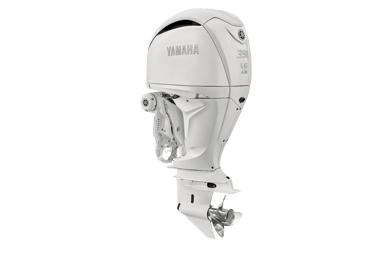 Yamaha LF350USA2 350HP White Counter Scratch Outboard Motor 1 Yamaha 350HP LF350USA2 White DEC Counter Rotation - 30" Shaft, Digital Electronic Controls