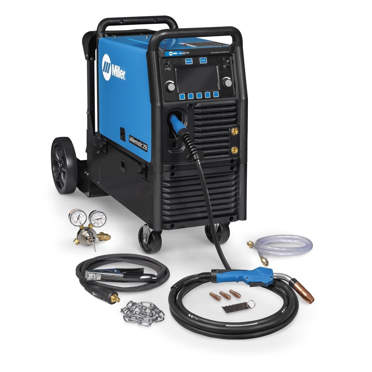 Miller Millermatic 255 Mig Welder - 20-350A Amp Range, P/N 951766 1 Miller Millermatic 255 Mig Pulsed Mig Welder Running Gear 951766